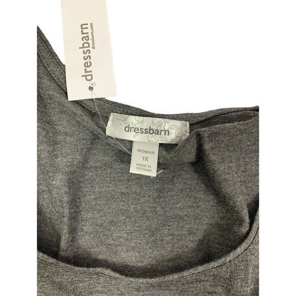 Dressbarn Women's Grey Sparkle Lightweight Top - Picture 3 of 8